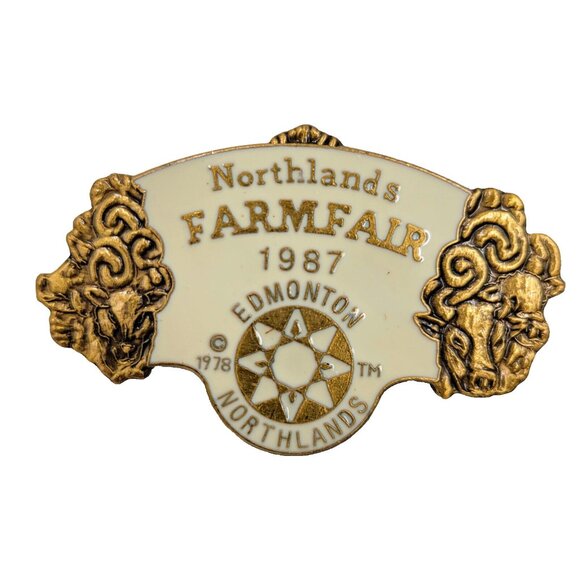 Farmfair 1987 Northlands Edmonton Alberta Metal Pin Pinback Vintage Farm Fair - Picture 1 of 6